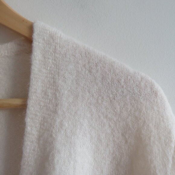 MADEWELL Cozy Walker Open Front Cardigan in Antique Cream Wool Alpaca - Sz XS - Picture 4 of 15